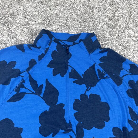 G Fore 1/4 Zip Pullover Mens Medium Tonal Floral Luxe Blue Mid Layer NWT - Picture 4 of 15
